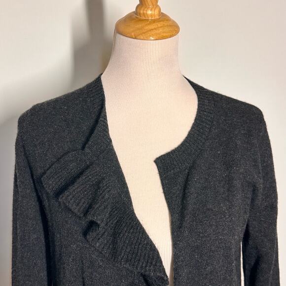 Cashmere Open Front Cardigan Trumpet Sleeves Sz S - Picture 3 of 9